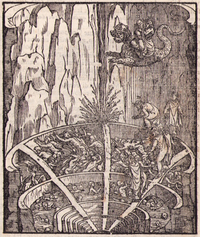Compendio della Comedia di Dante Alighieri, diuisa in tre parti. Inferno, Purgatorio, Paradiso per la filosofia morale, adornata con bellissime Figure, e Geroglifici. 