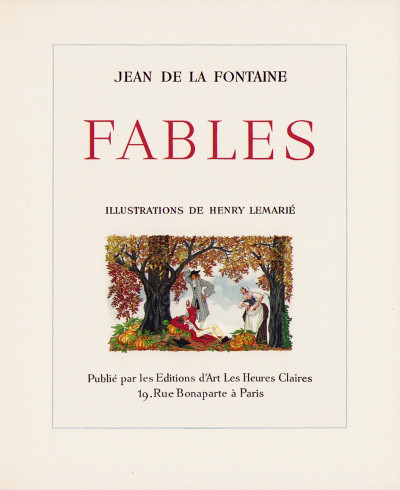 Fables. Illustrations de Henry Lemarié. 