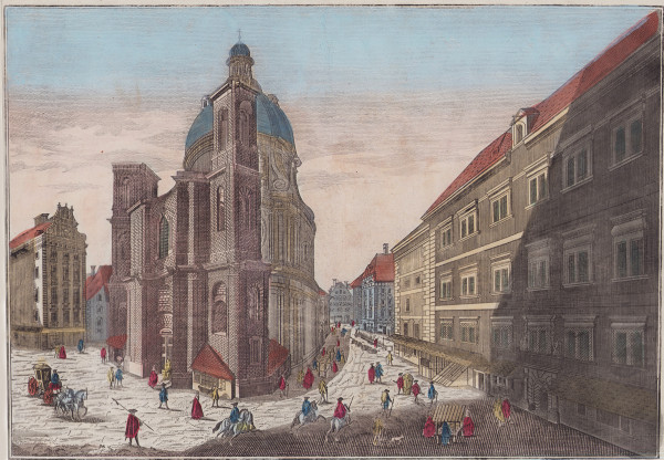 Église Saint-Pierre à Vienne. Templum S. Petri versus domum custodiarum Viennae. La ygle de S. Pedro hazia la casa de la Guarda de Vienna. 