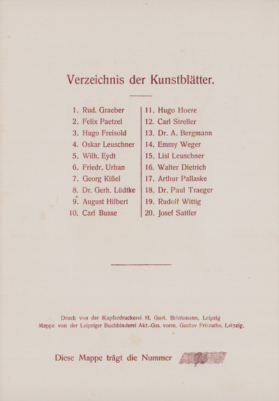 Exlibris. Neue Folge. Zwanzig ein-und mehrfarbige Handpressen-Kupferdrucke. Ausgabe A. 