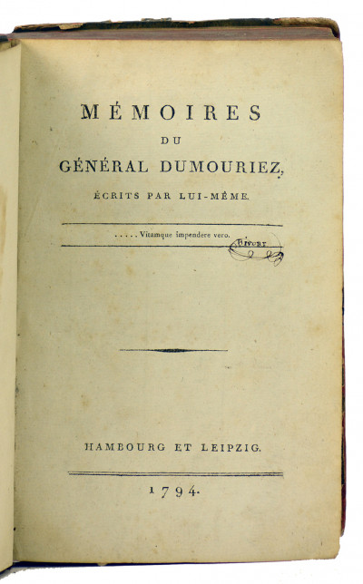 Mémoires du général Dumouriez, écrits par lui-même. 