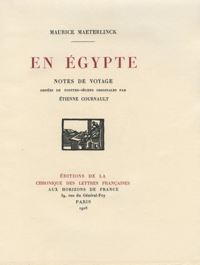 En Égypte. Notes de voyage ornées de pointes-sèches originales par Étienne Cournault. 