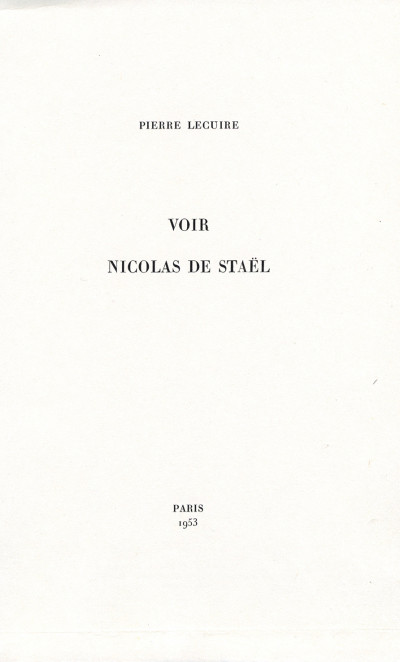 Voir Nicolas de Staël. 