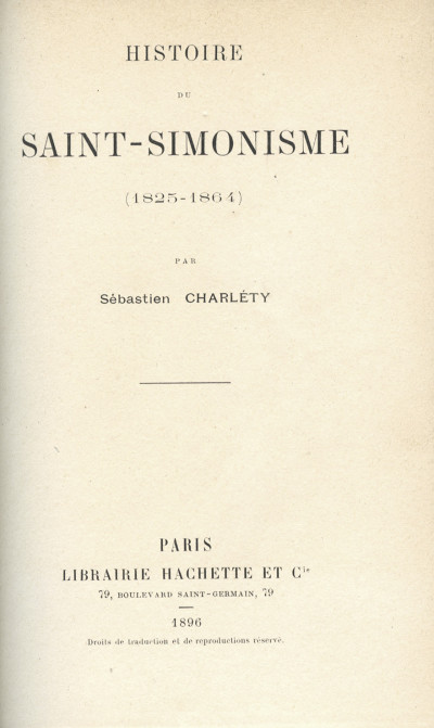 Histoire du Saint-Simonisme (1825-1864). 