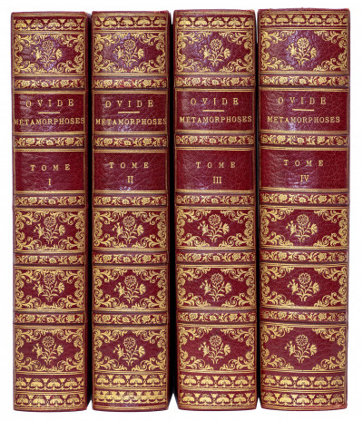 Les métamorphoses d'Ovide, traduction nouvelle avec le texte latin, suivie d'une analyse de l'explication des fables, de notes géographiques, historiques, myhtologiques et critiques, par M. G. T. Villenave ; ornée de gravures d'après les dessins de MM. Lebarbier, Monsiau, et Moreau. 