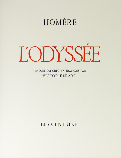 L'Odyssée. Traduit du grec en français par Victor Bérard. Eaux-fortes originales de Paul Eliasberg. 