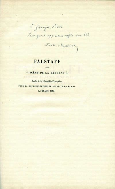 Falstaff. Scène de la Taverne. 