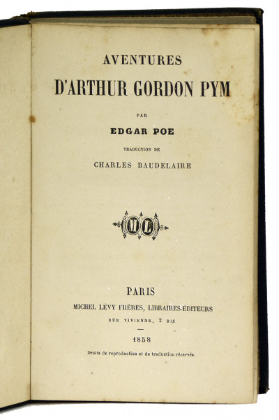 Aventures d'Arthur Gordon Pym. Traduction de Charles Baudelaire. 