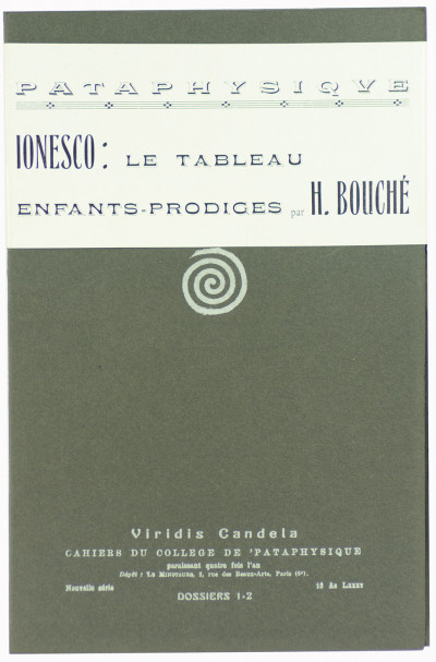 Viridis Candela. Cahiers du Collège de 'Pataphysique. Dossier 1-2 : Le Tableau. 