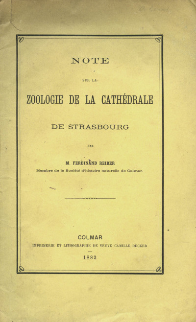 Note sur la zoologie de la cathédrale de Strasbourg. 