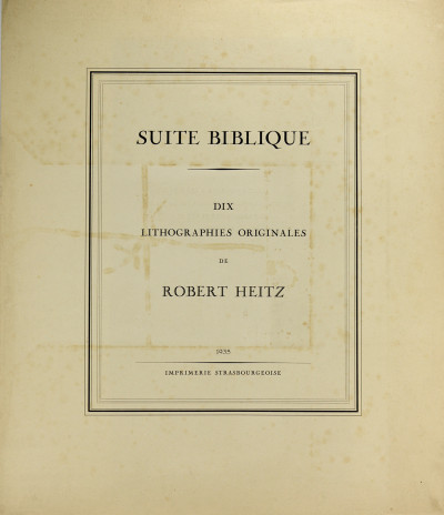 Suite biblique. Dix lithographies originales de Robert Heitz. 