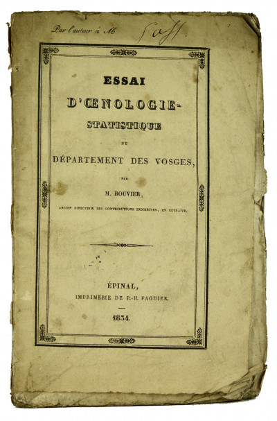 Essai d'œnologie-statistique du département des Vosges. 