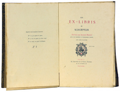 Les Ex-Libris de Schoepflin. Notice par Arthur Benoit. Avec deux planches. 