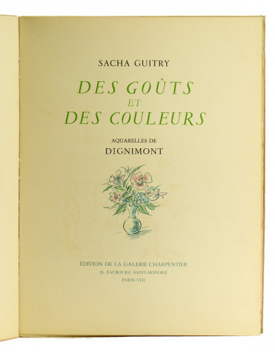 Des goûts et des couleurs. Aquarelles de Dignimont. 