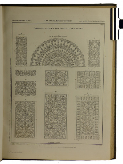 Magasin d'Ornements en fonte de fer. Vve J. P. V. André Maître e forges. Rue Neuve Ménilmontant, n°10 et 14, à Paris. Usines au Val d'Osne (Haute-Marne). 