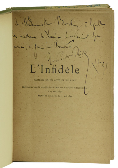 L'Infidèle. Comédie en un acte et en vers. Troisième édition. 