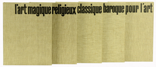 Formes de l'Art. 1. L'art magique, par André Breton, avec le concours de Gérard Legrand. 2. L'art religieux, par Philippe Verdier. 3. L'art classique, par Louis Hautecœur. 4. L'art baroque, par Louis Hautecœur. 5. L'art pour l'art, par André Chastel et Paule-Marie Grand. 