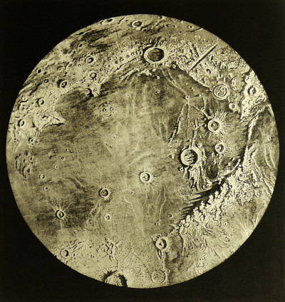 Grimm's Atlas der Astrophysik. Zweite Lieferung. 12 Mondansichten nach photographischen Aufnahmen in Lichtdruck. 