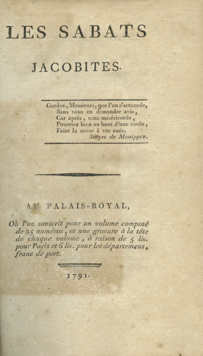 Les Sabats jacobites. 