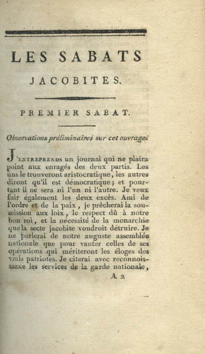 Les Sabats jacobites. 