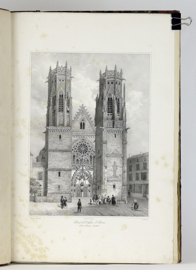 Description de l'ancienne église des Antonistes, maintenant paroisse Saint-Martin de Pont-à-Mousson. RELIÉ À LA SUITE : Tente de Charles le Téméraire, Duc de Bourgogne, ou Tapisserie prise par les Lorrains lors de la mort de ce Prince devant leur capitale en 1477. 