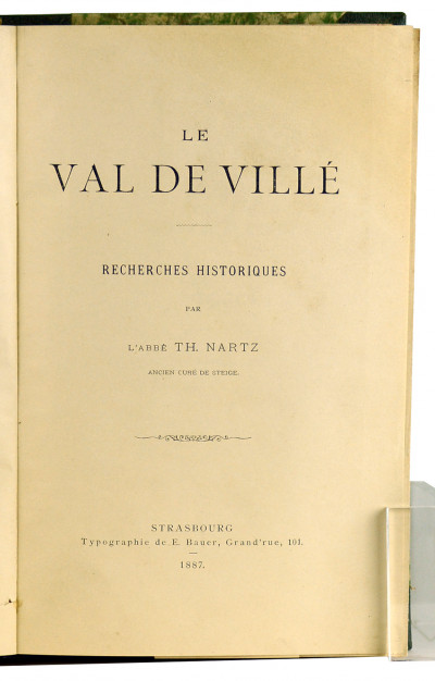 Le val de Villé. Recherches historiques. 
