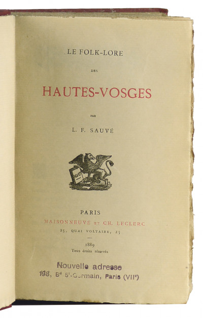 Le folklore des Hautes-Vosges. 
