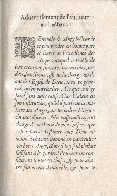 Sermons sur les dix commandemens du décalogue : esquels sont traictées plusieurs grandes matières Théologales, utiles grandement, non seulement à tous ceux qui font profession de prescher la parole de Dieu, mais aussi à tous pères & chefs de familles. Dernière édition augmentée, revue & corrigée. RELIÉ À LA SUITE : De la création, ordre, et excellence des Anges, et du ministère, auquel ils sont ordonnez pour le secours, & tuition de l'Eglise en général, & de chacun fidèle en particulier, contre l'opinion des Hérétiques modernes. 