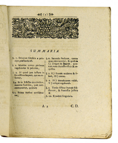 Disputatio inauguralis de circularibus edictis, contra personas palantes, in specie Zingaros, Jauner ind Spitzbuben. 