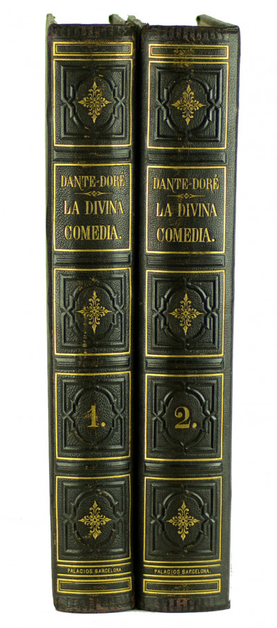La Divina Comedia por Dante Alighieri, segun el texto de las ediciones mas autorizadas y correctas. Nueva traducción directa des italiano por D. Cayetano Rosell. Completamente anotada y con un prólogo biográfico-crítico escrito por… Juan Eugenio Hartzenbusch. Ilustrada por Gustavo Doré. 