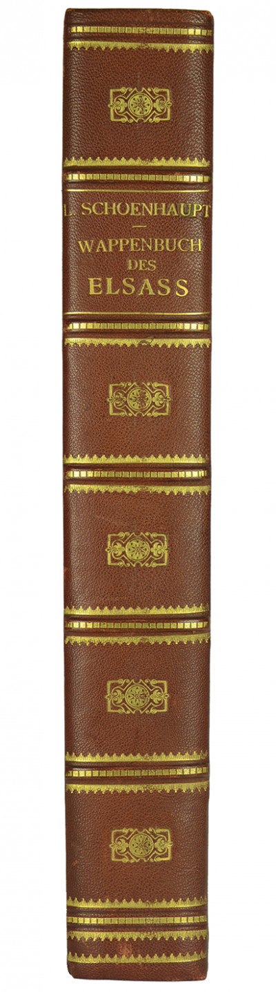 Wappenbuch der Gemeinden des Elsass nebst Darstellung der Bannsteine mit statistischen Notizen für jede Gemeinde Herausgegeben von Ludwig Schoenhaupt. 