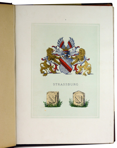 Wappenbuch der Gemeinden des Elsass nebst Darstellung der Bannsteine mit statistischen Notizen für jede Gemeinde Herausgegeben von Ludwig Schoenhaupt. 