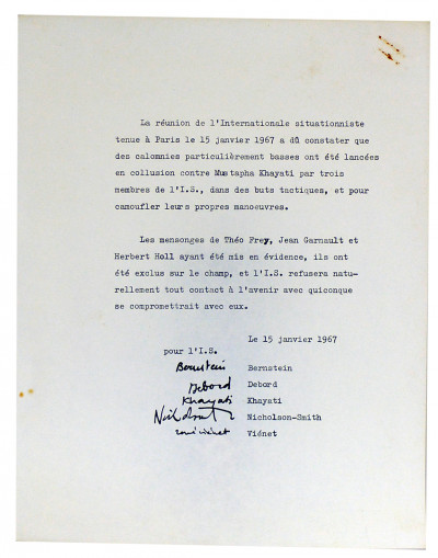Pour une critique de l'avant-gardisme. L'unique et sa propriété. Suivi de documents relatifs à l'éclatement de l'Internationale Situationniste. 
