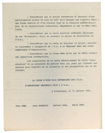 Pour une critique de l'avant-gardisme. L'unique et sa propriété. Suivi de documents relatifs à l'éclatement de l'Internationale Situationniste. 
