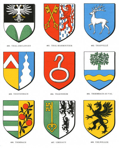 Les armoiries des communes du Bas-Rhin. 