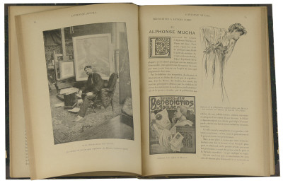 Alphonse Mucha et son Œuvre. 127 illustrations par A. Mucha et un portrait-charge de l'Artiste par Whidhopff. RELIÉ À LA SUITE : La Plume, numéro 172 du 15 juin 1896 consacré à Félicien Rops. 