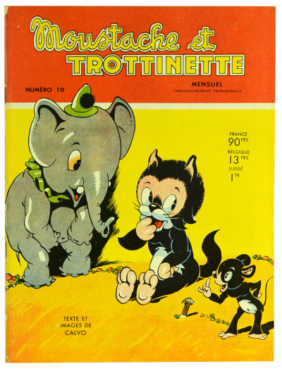 Moustache et trottinette. Texte et image de Calvo. Du n° 1 (1-1956) au n° 11 (1959). 