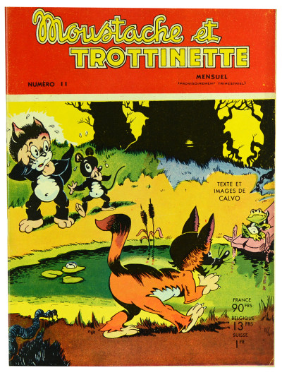 Moustache et trottinette. Texte et image de Calvo. Du n° 1 (1-1956) au n° 11 (1959). 