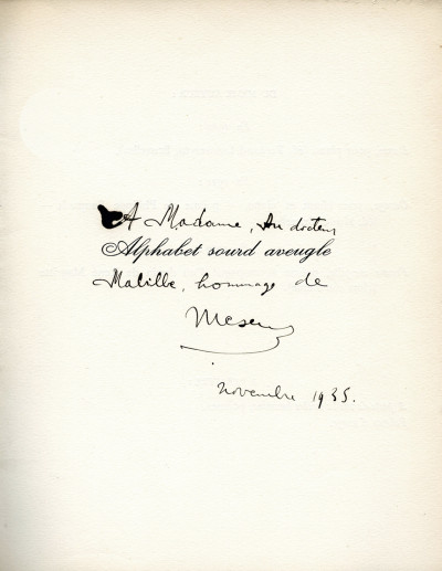 Alphabet sourd aveugle. Préface et note de Paul Éluard. Frontispice de l'auteur. 