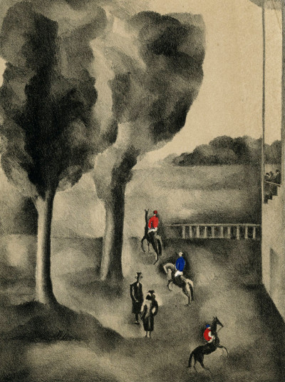 Tableau des courses, ou essai sur les courses de chevaux en France. Illustré de onze lithographies en couleurs par J. L. Boussingault. 