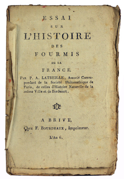Essai sur l'histoire des fourmis de la France. 