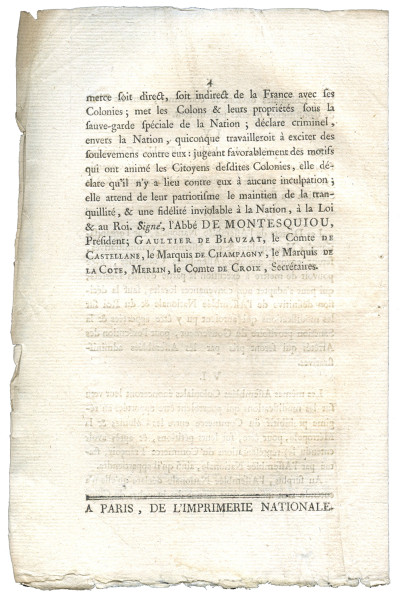 Décret de l'Assemblée nationale, concernant les colonies. Du lundi 8 mars 1790. 