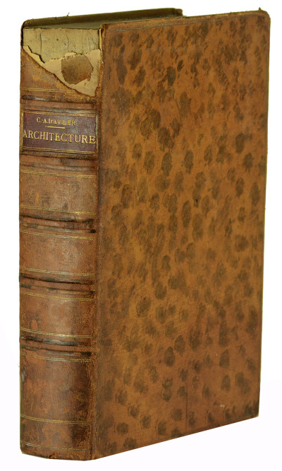 Cours d'architecture qui comprend les ordres de Vignole, avec des commentaires, les figures & les descriptions de ses plus beaux bâtimens, & de ceux de Michel-Ange, des instructions et des préceptes, & plusieurs nouveaux desseins concernans la distribution & la décoration, la matiere & la construction des édifices, la maçonnerie, la charpenterie, la couverture, la serrurerie, la menuiserie, le jardinage, & généralement tout ce qui regarde l'art de bastir ; par le sieur C. A. d'Aviler, architecte. Nouvelle édition, enrichie de nouvelles planches, & revue & augmentée de plusieurs desseins conformes à l'usage présent, & d'un grand nombre de remarques, par Pierre-Jean Mariette. 