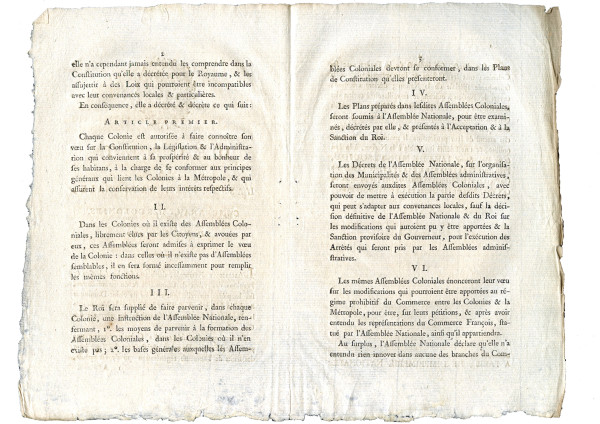 Décret de l'Assemblée nationale, concernant les colonies. Du lundi 8 mars 1790. 