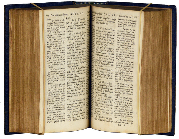 Novum D. N. Iesv Christi Testamentum. Cuius Graeco contextui respondent Versiones duae, altera Gallica, altera Latina, Theod. Bezae. 