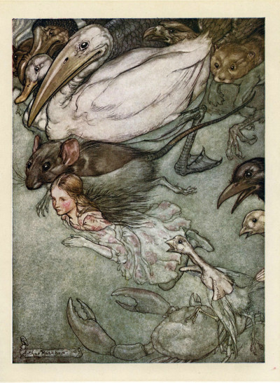 Aventures d'Alice au pays des merveilles. Illustrées par Arthur Rackham. 