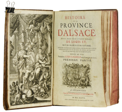 Histoire de la Province d'Alsace depuis Jules César jusqu'au mariage de Louis XV, roy de France et de Navarre. Avec des figures en taille douce, des plans, des cartes géographiques et un recueil de pièces, qui peuvent servir de preuves aux faits importants. 