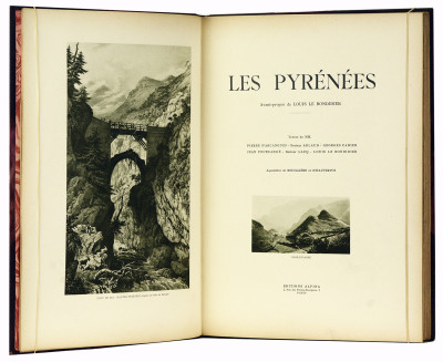 Les Pyrénées. Avant-propos de Louis Le Bondidier. Textes de MM. Pierre d'Arcangues - Docteur Arlaud - Georges Cadier - Jean Fourcassié - Docteur Lacq - Louis le Bondidier. Aquarelles de Bouillère et d'Hauterive. 