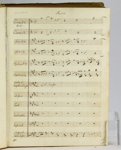 Missa a 4 vocibus, con Violino primo, Violino secondo, due hautbois, due corni alto e basso. 