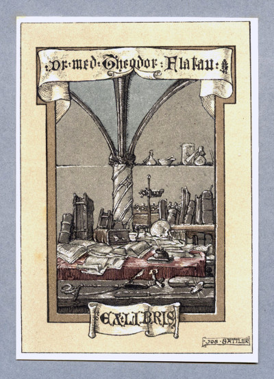 Art in book-plates. Forty two original ex-libris designed by Joseph Sattler. With an introduction on artists, litterature and collectors of ex-libris in England, the United States and France by Frederick Warnecke. 